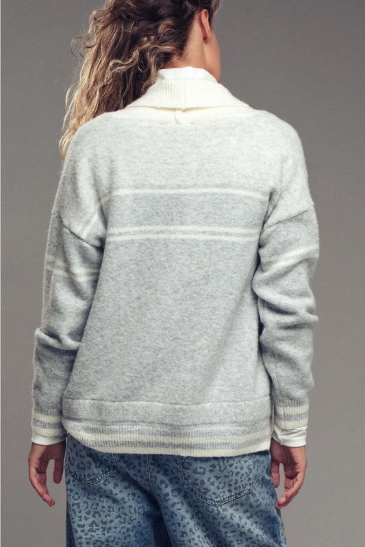 Horse Motif Shawl Collar Cardigan