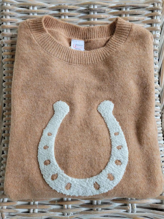 Lucky Horseshoe Cropped Sweater