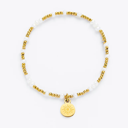 Mixed Gold & Pearl Beaded Bracelet | Mauka