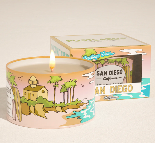 Banana Coconut Scented Travel Candle- San Diego