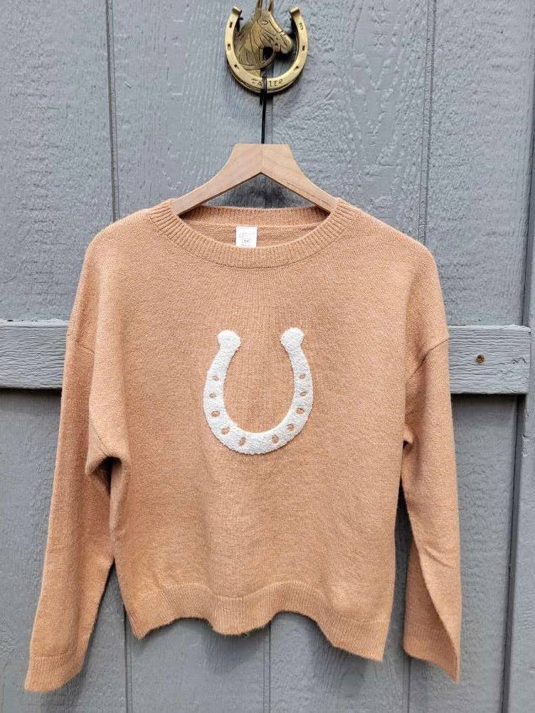 Lucky Horseshoe Cropped Sweater