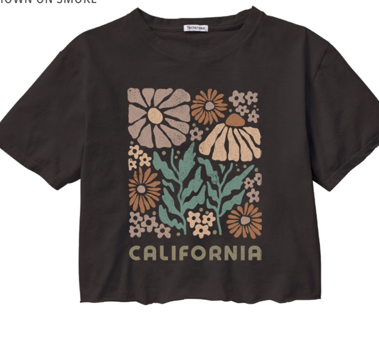 California Cropped Flower Tee
