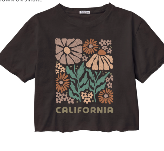 California Cropped Flower Tee