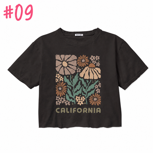 California Cropped Flower Tee